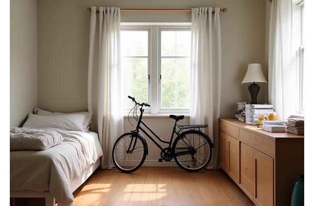 Standard bedroom with basic furniture before home gym conversion